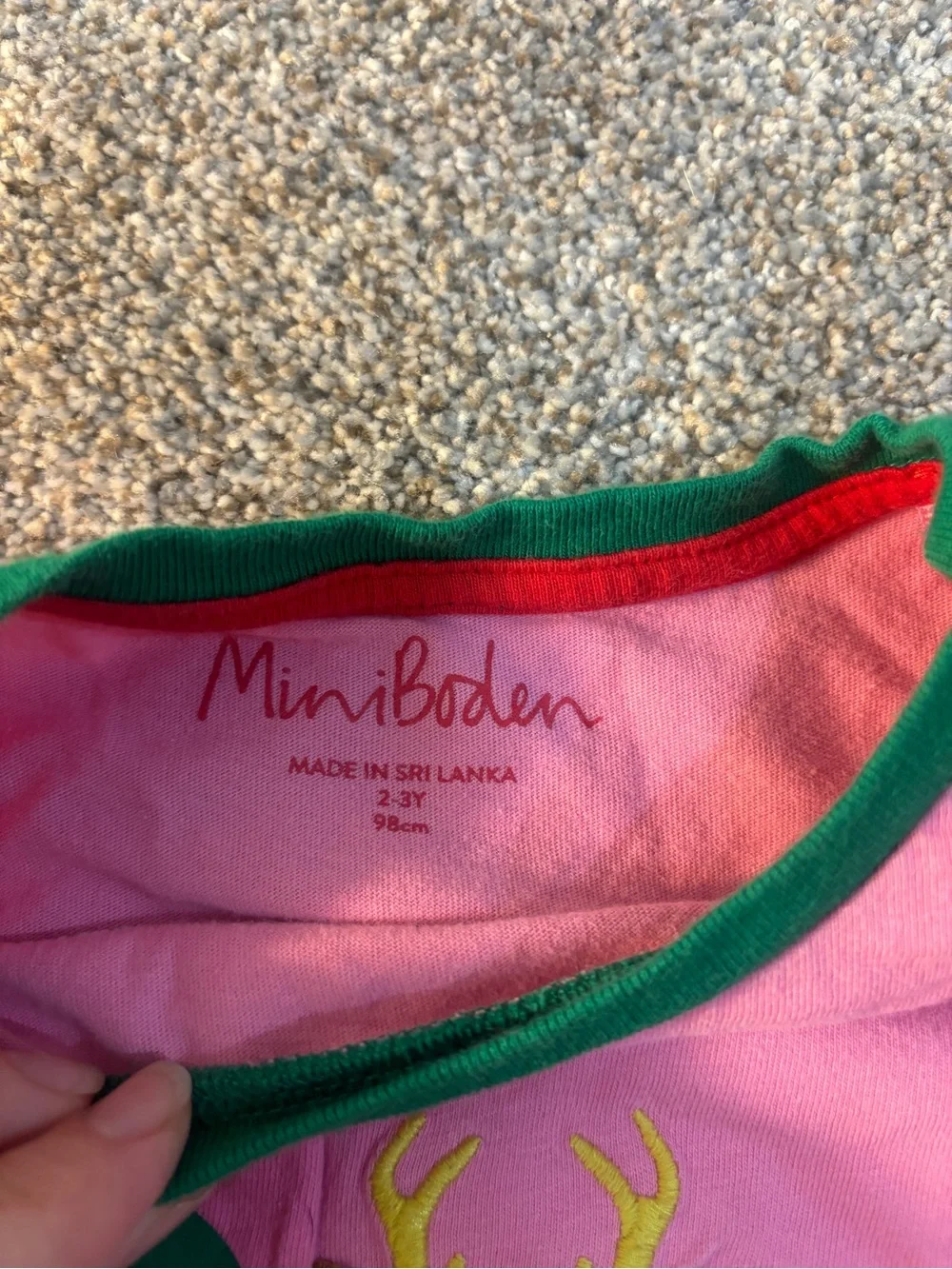 Mini Boden Pink Toddler Girls Christmas T Shirt 2-3 Lift Flap Santa Elf reindeer